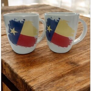 Texas lone star Collection Flag Coffee Melamine Mug Set 2 pieces NEW